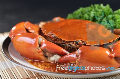 Close Up Singapore Chilli Mud Crab Stock Photo