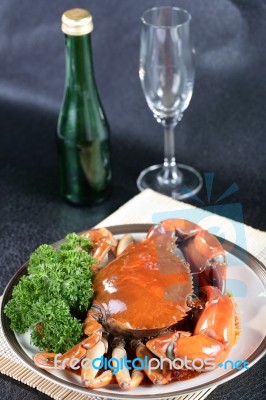 Close Up Singapore Chilli Mud Crab Stock Photo