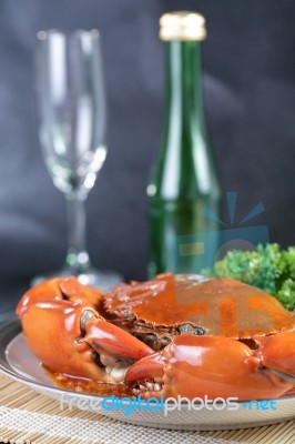 Close Up Singapore Chilli Mud Crab Stock Photo