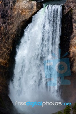 Close-up View Of Lower Yellowstone Falls Stock Photo