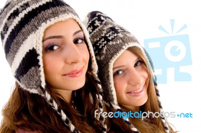 Close Up View Of Teens Friends Smiling And Looking At Camera Stock Photo