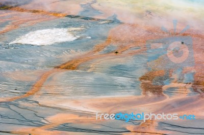 Close Up View Of The Grand Prismatic Spring Stock Photo