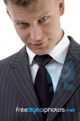 Close View Of Young Businessman Stock Photo