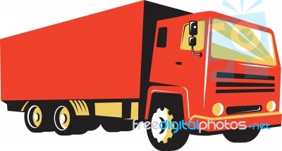 Closed Delivery Van Truck Retro Stock Image