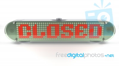 Closed - Digital Pin Sign With Emitting Led Light Stock Image