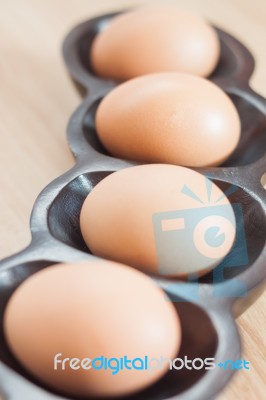 Closed Up Fresh Chicken Eggs Stock Photo