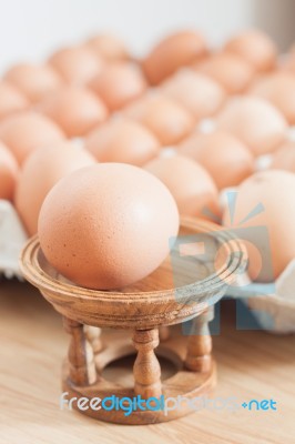 Closed Up Fresh Chicken Eggs Stock Photo