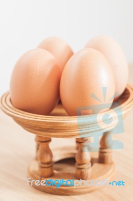 Closed Up Fresh Chicken Eggs Stock Photo