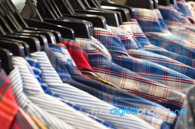 Closed Up Plaid Shirts Stock Photo