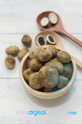 Closeup Barometer Earthstars Mushroom Stock Photo