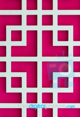 Closeup Chinese Pattern On Pink Background Stock Photo