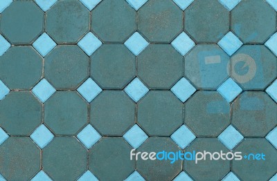 Closeup Color Cement Block Floor Stock Photo