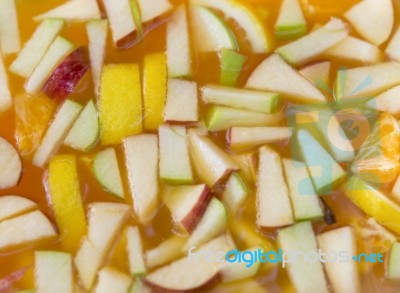 Closeup Fresh Fruit Punch Stock Photo