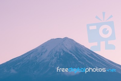 Closeup Mt Fuji In The Early Morning Stock Photo