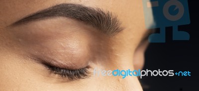 Closeup Of An Eyelashes Stock Photo