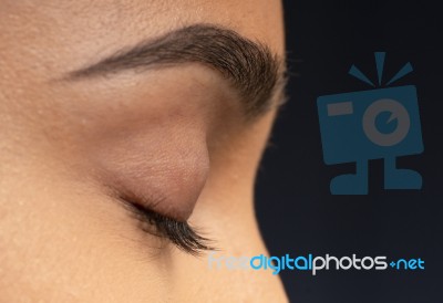 Closeup Of An Eyelashes Stock Photo