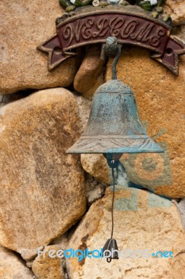 Closeup Of Antique Rusty Bell Stock Photo