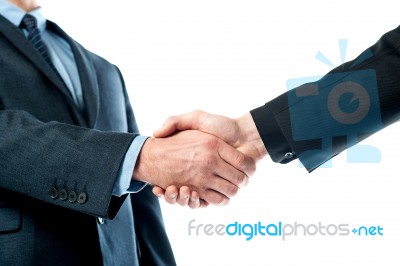 Closeup Of Business People Shaking Hands Stock Photo