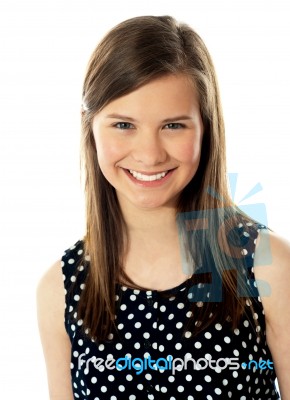 Closeup Of Cute Teenager Smiling Stock Photo