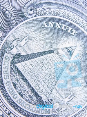 Closeup Of Detail On The Us $1 Dollar Stock Photo