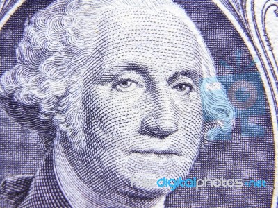 Closeup Of Detail On The Us $1 Dollar Stock Photo