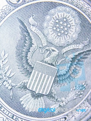 Closeup Of Detail On The Us $1 Dollar Stock Photo