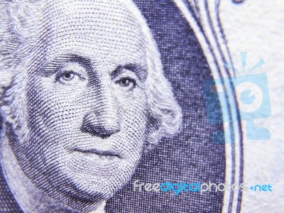 Closeup Of Detail On The Us $1 Dollar Stock Photo