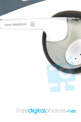 Closeup Of Headphones On White Stock Photo