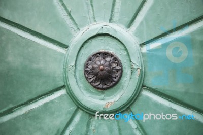 Closeup Of Old Door Handle Stock Photo