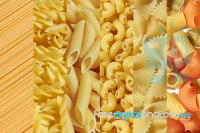 Closeup Of Raw Pasta Stock Photo