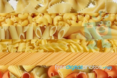 Closeup Of Raw Pasta Stock Photo