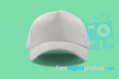 Closeup Of The Fashion White Cap Stock Photo