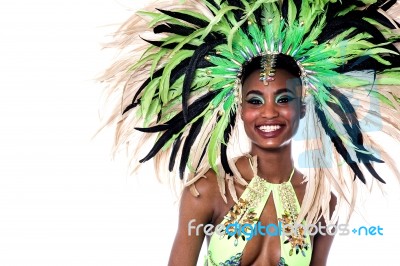 Closeup Of Woman Samba Dancer Stock Photo