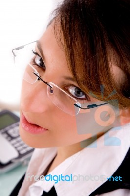 Closeup Of Young Businesswoman Stock Photo