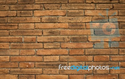 Closeup Red Brick Wall Design Stock Photo