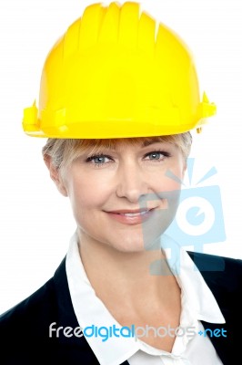 Closeup Shot Of Contemporary Construction Engineer Stock Photo