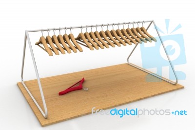 Clothes Hangers On White Background Stock Image