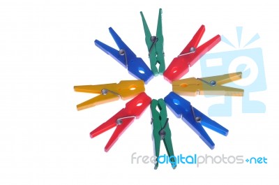 Clothes Pegs Stock Photo