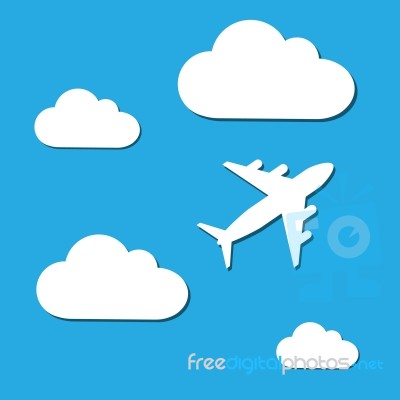 Cloud And Airplane  Stock Image