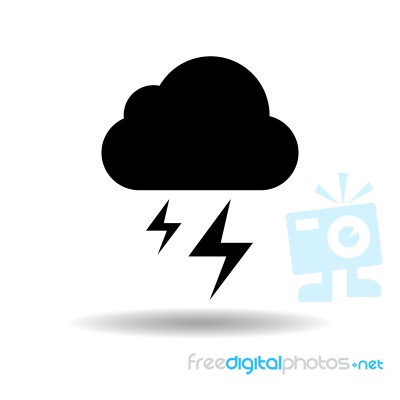 Cloud And Lightnings Icon  Illustration Eps10 On White Background Stock Image