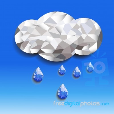 Cloud And Rain Polygon  Illustration Eps10 Stock Image