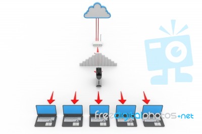 Cloud Computer Network Stock Image