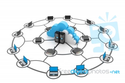 Cloud Computer Network Stock Image