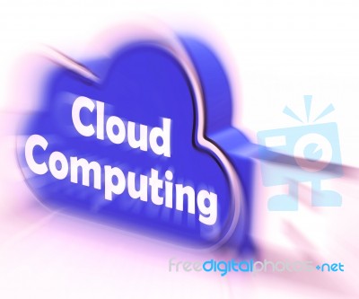 Cloud Computing Cloud Usb Drive Shows Digital Services And Onlin… Stock Image