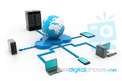 Cloud Computing Devices Stock Image