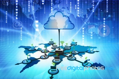 Cloud Computing Devices Stock Image