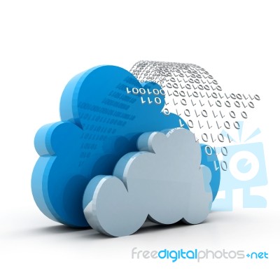 Cloud Computing Downloading Stock Image