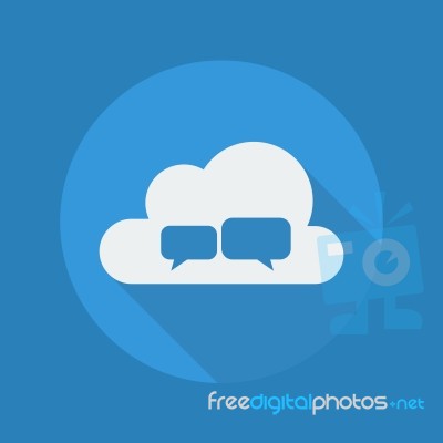 Cloud Computing Flat Icon. Chat Stock Image