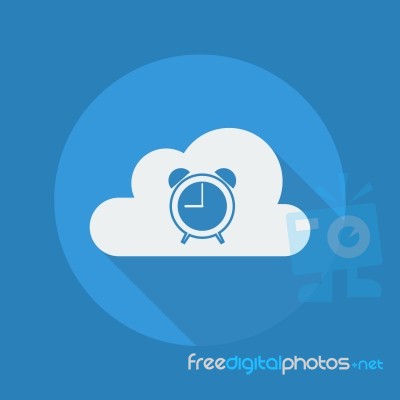 Cloud Computing Flat Icon. Clock Stock Image