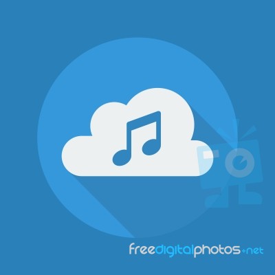 Cloud Computing Flat Icon. Music Stock Image